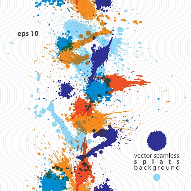 벡터 예술적인 다채로운 추상적인 더러운 잉크 템플릿, 투명한 수직 스캔 및 추적 스플래싱 장식 배경. 거친 거친 반복 배경, eps10.