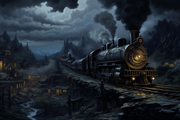 Artistic concept painting of a beautiful train background illustration3d illustration