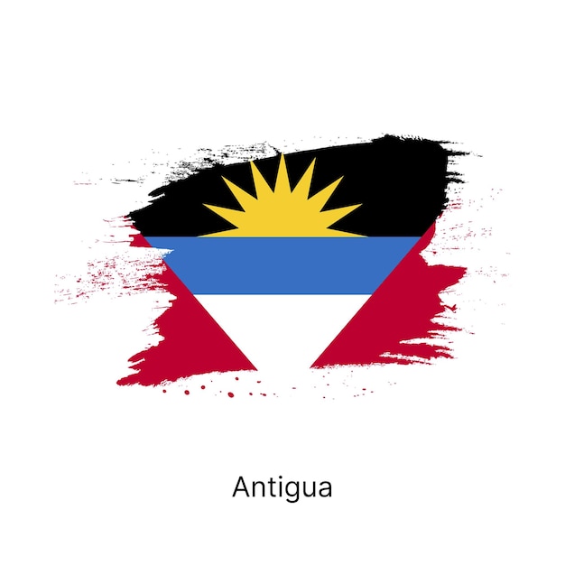 Vector artistic depiction of antiguas colorful flag