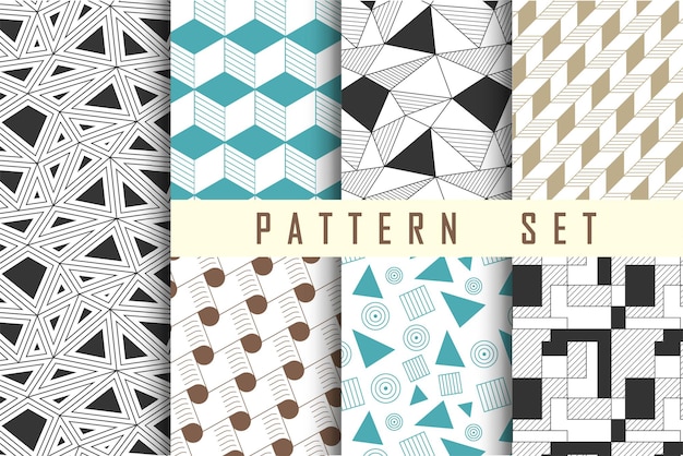 Artistic geometric shapes pattern collection