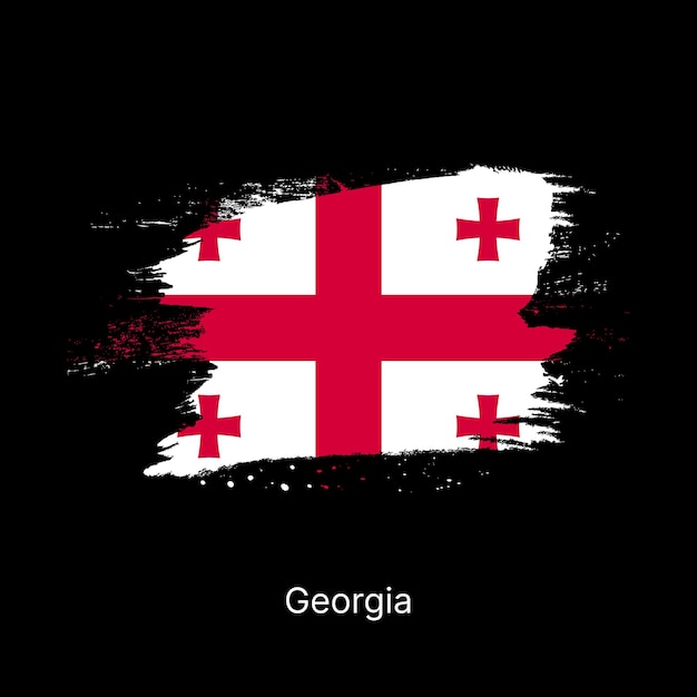 Artistic Georgia flag with five red crosses