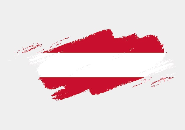 Vector artistic grunge brush flag of austria isolated on white background