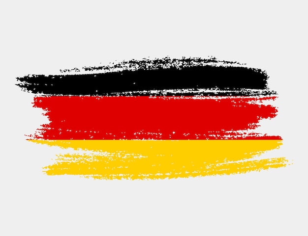 Artistic grunge brush flag of Germany isolated on white background