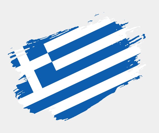 Artistic grunge brush flag of Greece isolated on white background