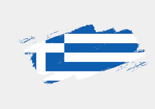 Vector artistic grunge brush flag of greece isolated on white background