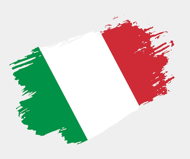 Artistic grunge brush flag of italy isolated on white background