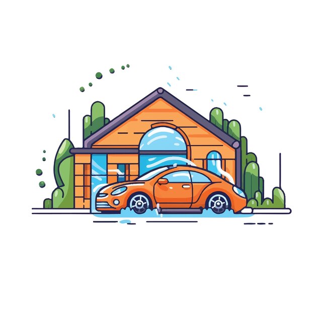 Vector artistic icon for a car wash at home svg icon