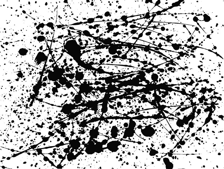 Vector artistic painted background from paint splats and blotches abstract grunge pattern of distress texture