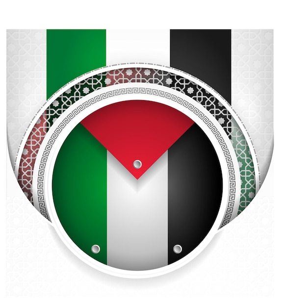 Vector artistic palestine country flag in circular shape background