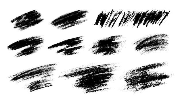 Vector artistic pencil brush strokes collection