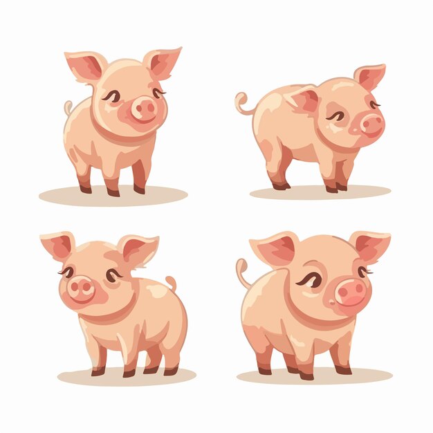 Vector artistic pig illustrations in vector format suitable for digital media