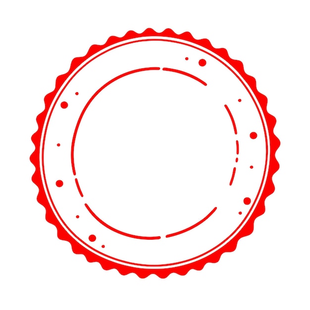 Artistic Red Circular Stamp Border