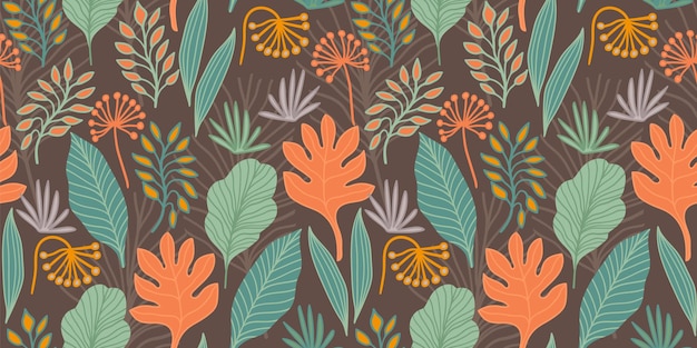 Artistic seamless pattern with abstract leaves. Modern design for paper, cover, fabric, interior decor and other users.