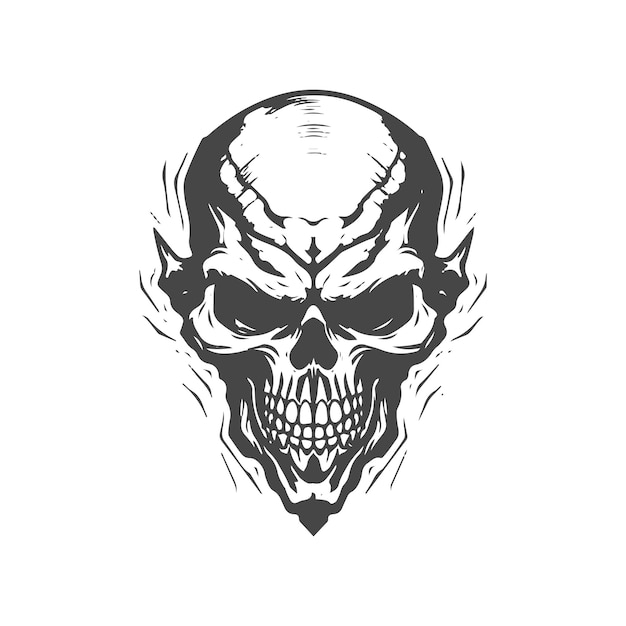 artistic skull tattoo art logo