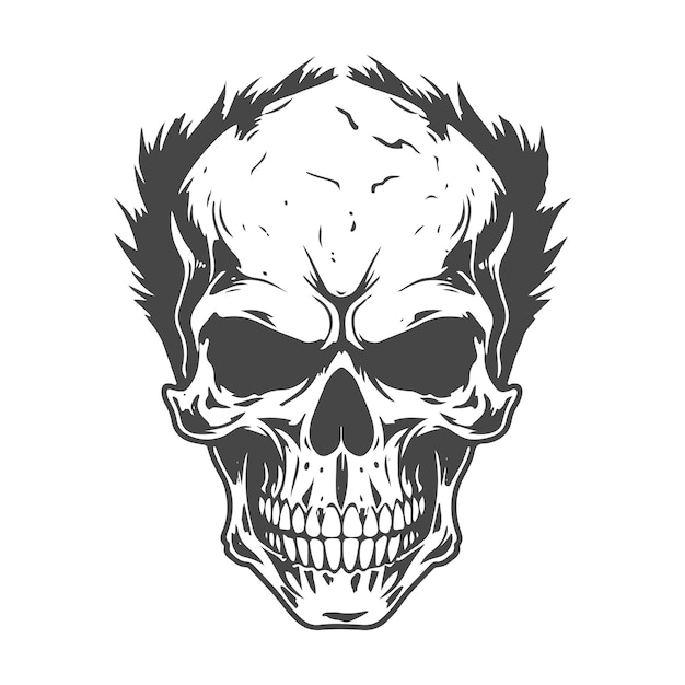 Vector artistic skull tattoo art logo