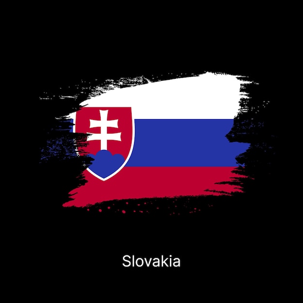 Vector artistic slovakian flag with emblem