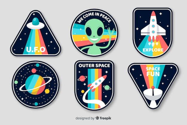 Artistic space sticker collection design