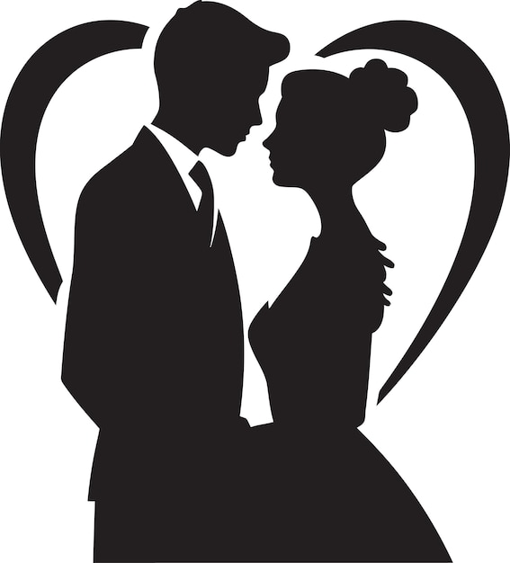 Artistic Union Inked Vector Marriage ChroniclesBlack and White Vows Illustrated Marriage Vector