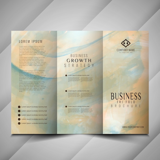 Vector artistic wavy trifold brochure design