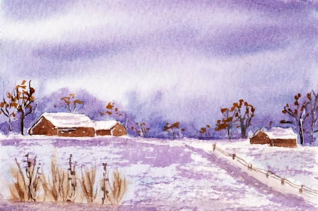 an artistic winter landscape painting background