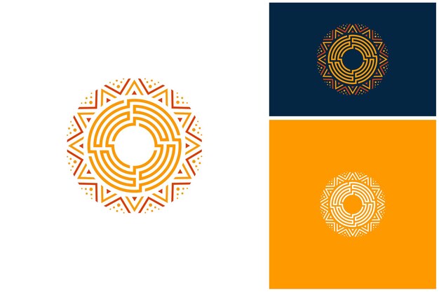 Vector artistiek circulair patroon voor moon sun star solar art motief logo ontwerp