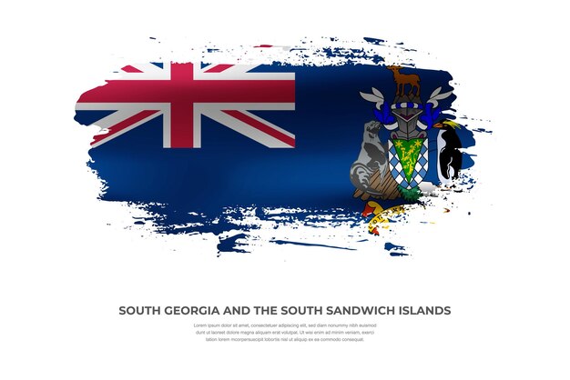 Artistieke doek gevouwen penseelvlag van zuid-georgia en de zuidelijke sandwicheilanden met verfeffect