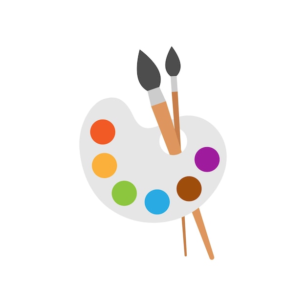 artists palette in flat style