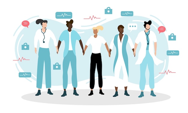 Vector arts en verpleegkundigen illustratie vector ontwerp voor dokter verpleegkundigen dag