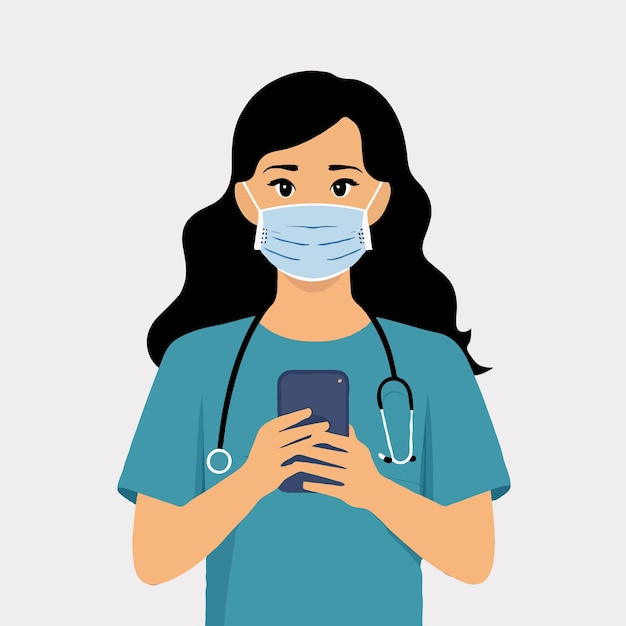 arts met een telefoon vector illustratie