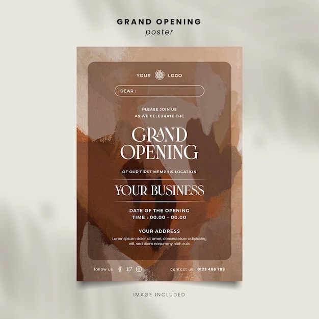 Artsy grand opening poster