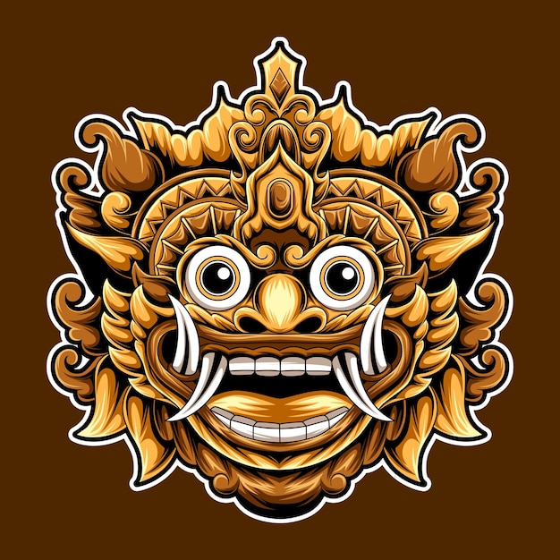 작품 barong 문화 발리 인도네시아 디자인 일러스트 레이션