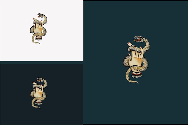 Vettore progettazione grafica dell'illustrazione vettoriale arrabbiata del serpente