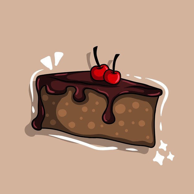 벡터 삽화 삽화와 티셔츠 디자인 초콜릿 케이크