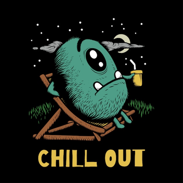 Иллюстрация дизайн иллюстрации chill out каракули монстра