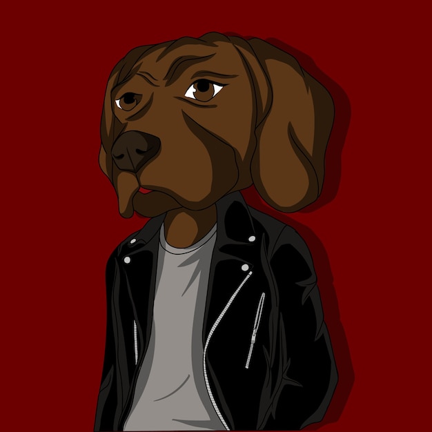 Artwork illustration and nft character rock star dog