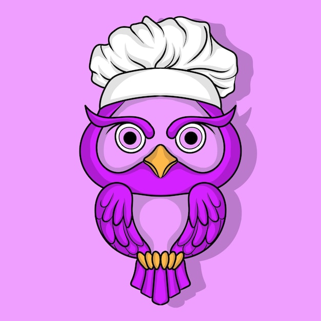 artwork illustration and t shirt design chef owl cute character