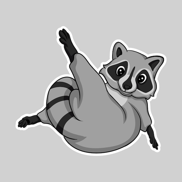 artwork illustration and T shirt design cute character racoon