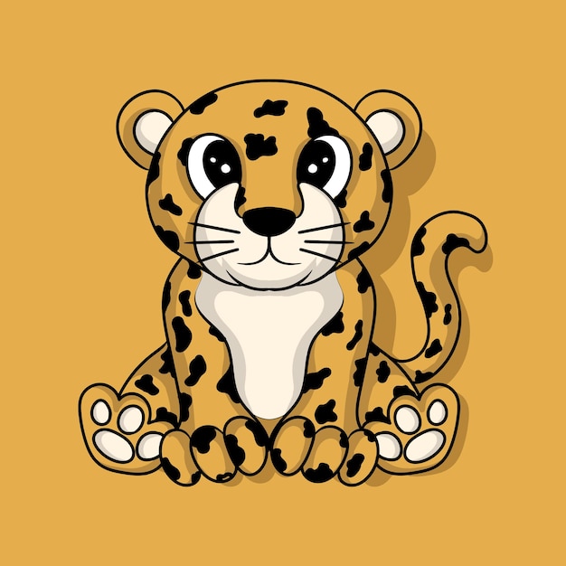 artwork illustration and t shirt design leopard cute character