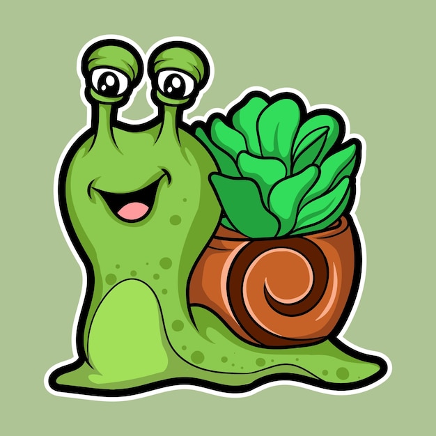 artwork illustrator and T shirt design cute character snail