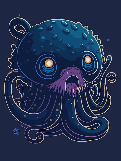 Artwork vector of monster in purple illustration