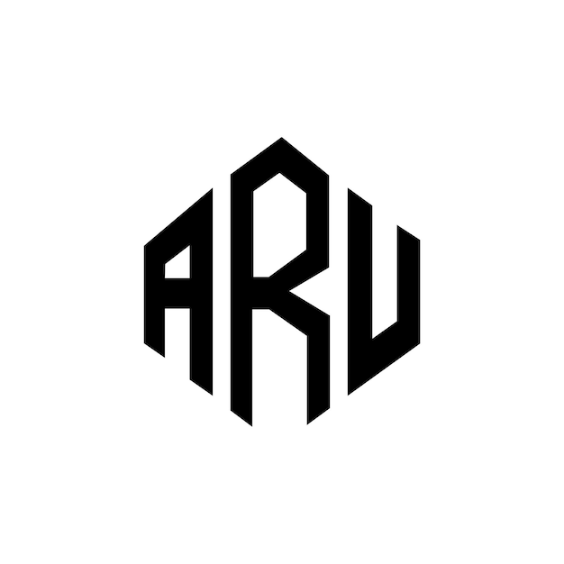 Aru letter logo design with polygon shape aru polygon and cube shape logo design aru hexagon vector logo template white and black colors aru monogram business and real estate logo