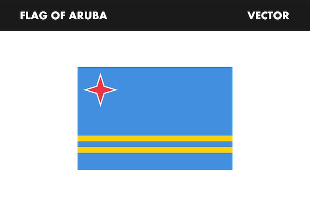 Aruba flag National symbol of Aruba Vector