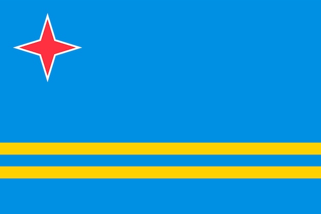 Aruba flag official colors and proportion Vector illustration