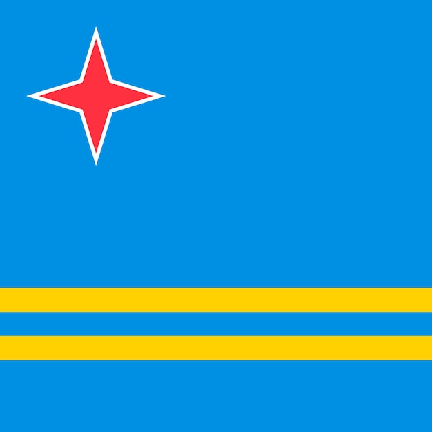 Aruba flag official colors Vector illustration