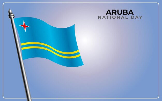 Vector aruba national flag isolated on gradient color background.