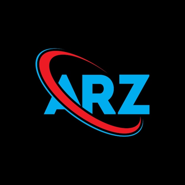 ARZ 로고 ARZ 글자 ARZ 글자의 로고 디자인 이니셜 ARZ 로그와 원과 대문자 모노그램 로고 ARG 기술 비즈니스 및 부동산 브랜드를 위한 타이포그래피