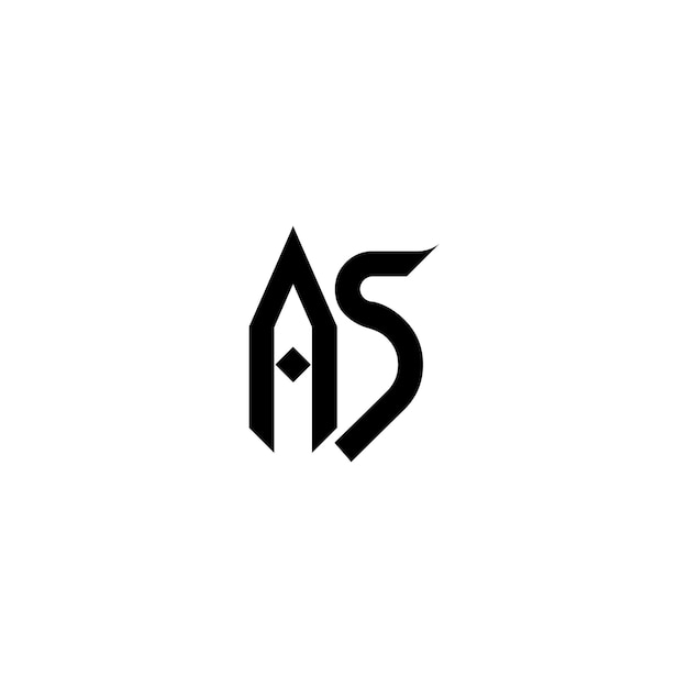 AS Monogram Logo Design letter tekst naam symbool monochroom logo alfabet karakter eenvoudig logo