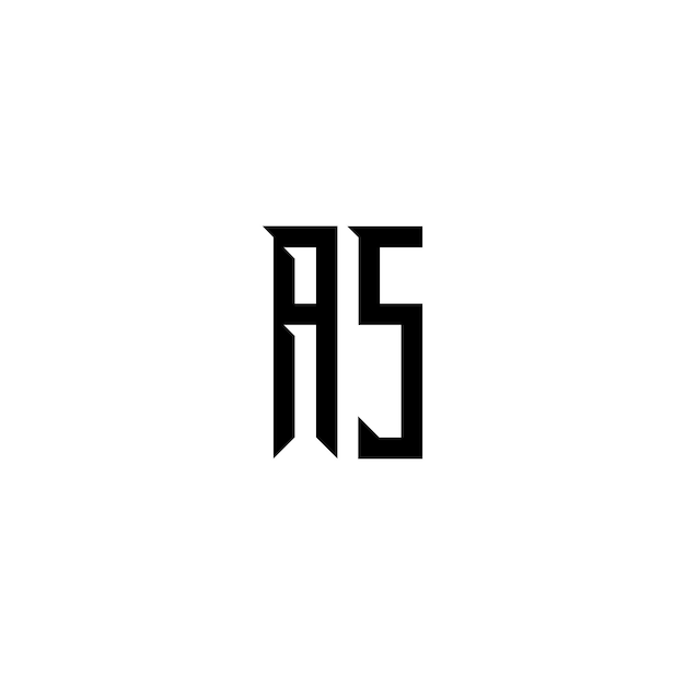 AS monogram logo design letter text name symbol monochrome logotype alphabet character simple logo