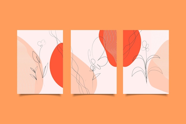 asbtarct minimalistische botanische lijntekeningen omslagcollectie
