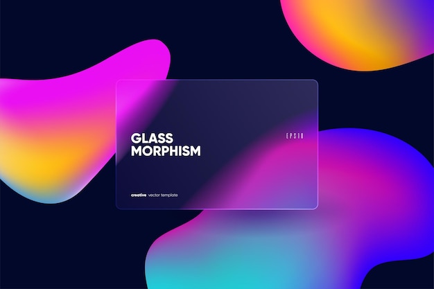 Asbtract background with glass morphism effect. Vector illustration.